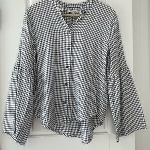 Madewell Black and White Grid Button Down Shirt